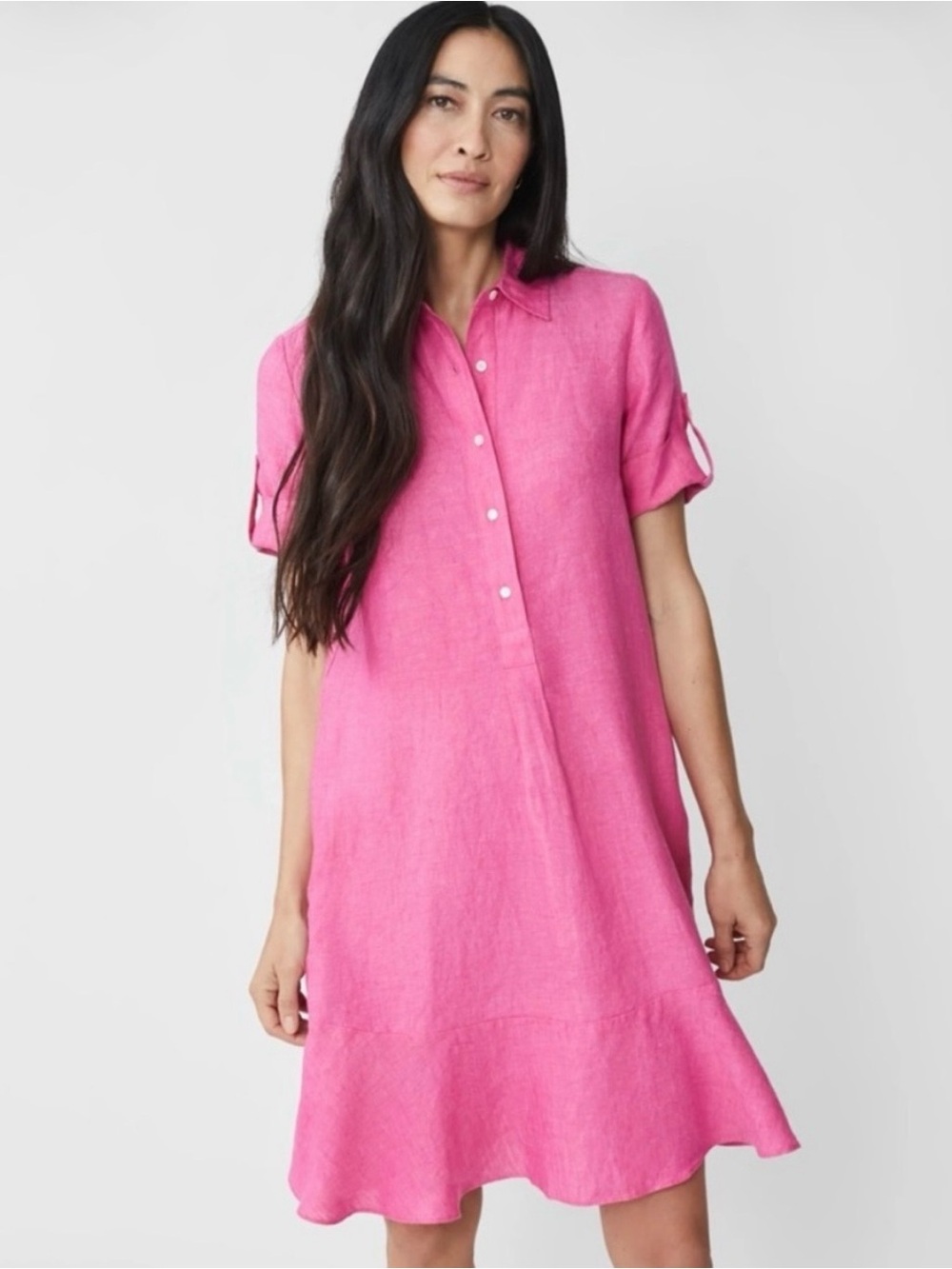 J. McLaughlin Women’s Wellesley Linen Shirt Dress